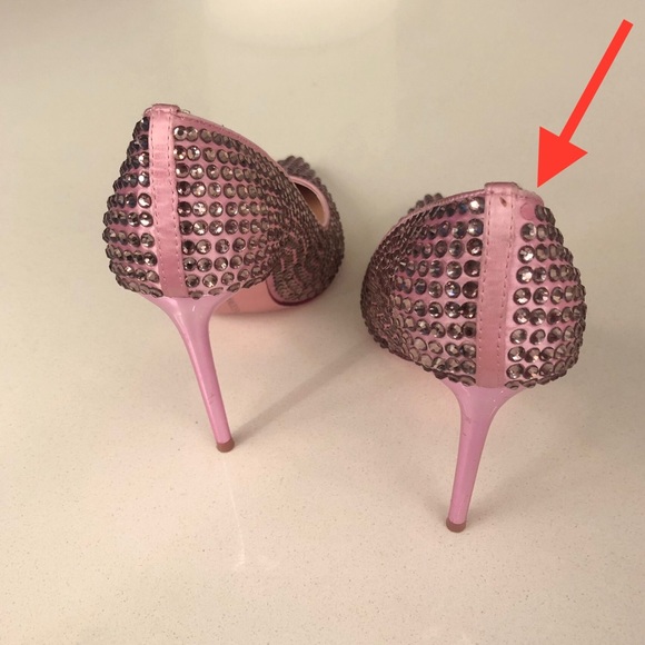 NEW women size 6 STEVE MADDEN ~4.25" high heels, pink rhinestones - Picture 8 of 11